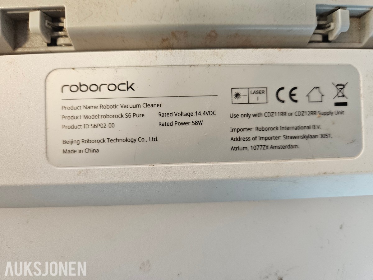 Roborock S6 Pure - Robotstøvsuger med moppfunksjon og ladedokk