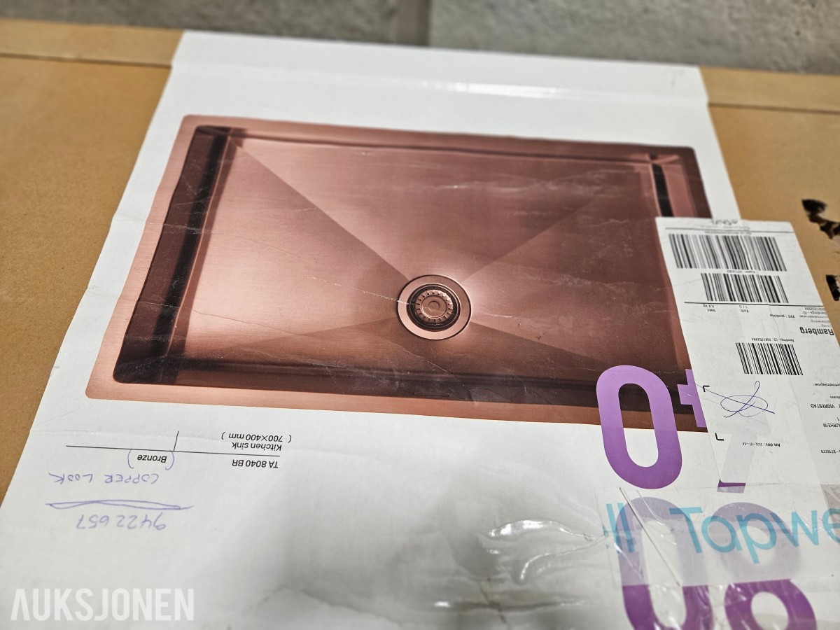 Tapwell TA 8040 Copper - Kjøkkenvask 700 x 400 mm