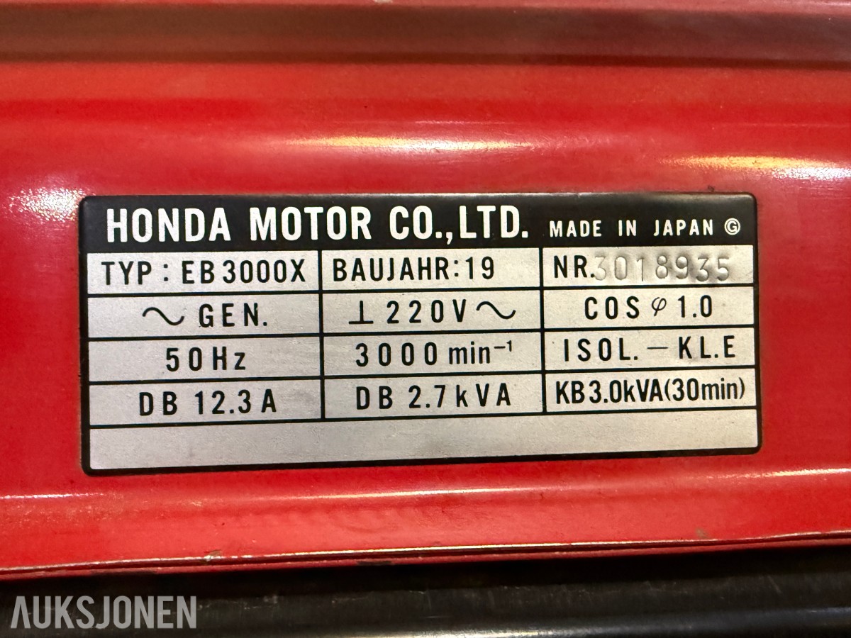 Honda EB300X strømaggregat med hjul