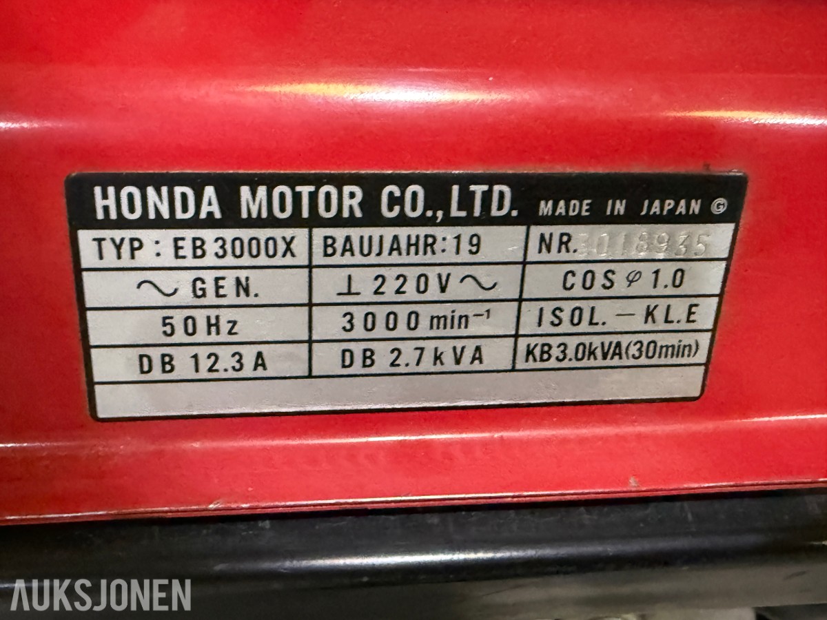 Honda EB300X strømaggregat med hjul