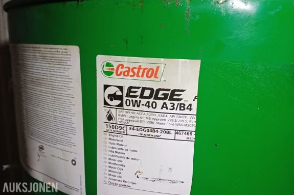 Castrol 0W-40 A3/A4 motorolje på fat - Ca. 200 liter / Plombert/uåpnet