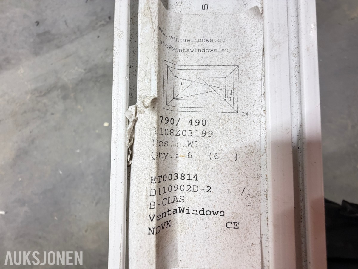 PVC-VINDU 79 X 49 CM – VENTAWINDOWS – HVIT UTFØRELSE