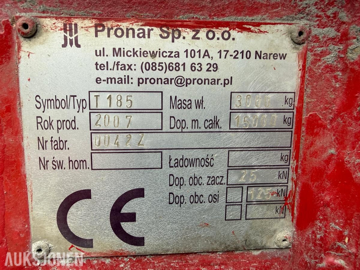 2007 Pronar T-185 Krokløfthenger m/Grus og maskinflak