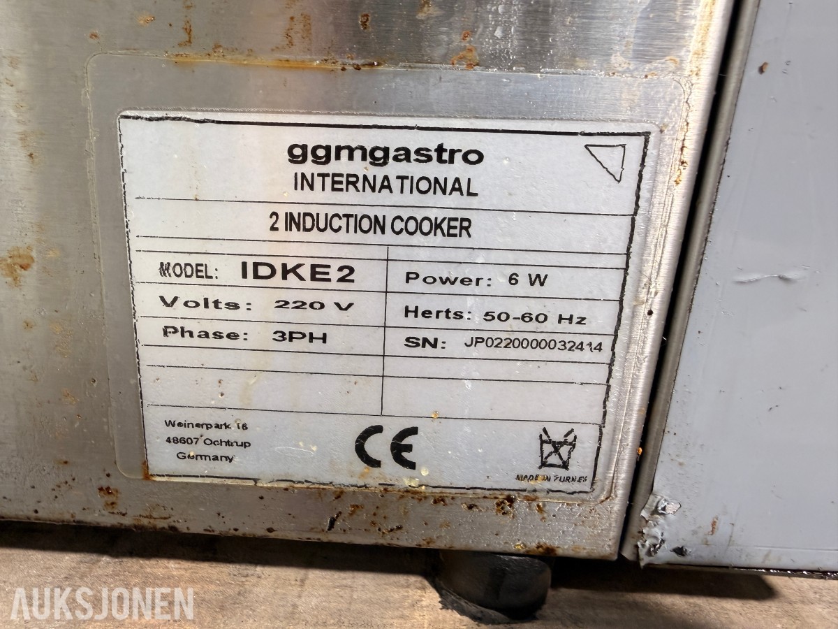 2022 GGM Gastro IDKE2 Induksjonstopp med 2 kokesoner