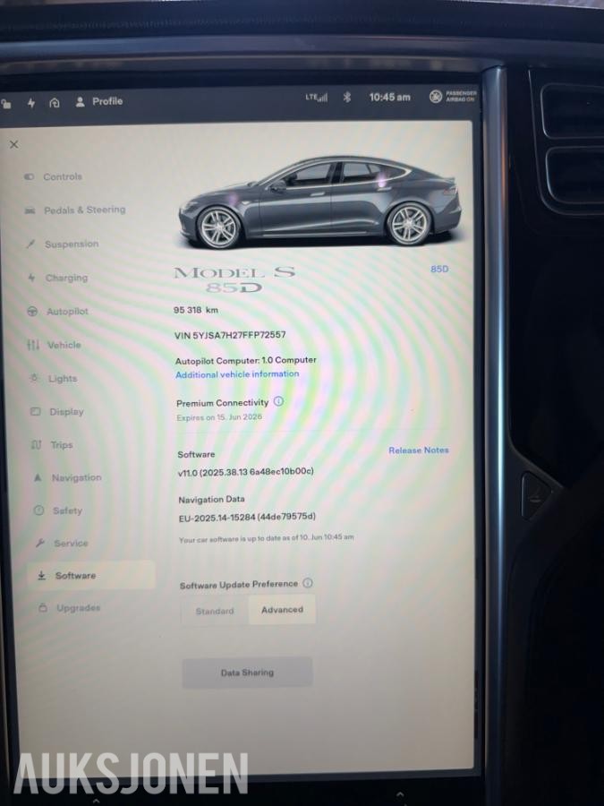 2015 TESLA MODEL S 85D,PANORAMA,EU-OK 10-2027,21"SOMMER, LAV KM !!, 95500KM