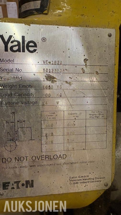 Eaton motvekt truck Yale VE 1624
