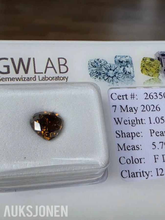 1.05CT FANCY NATURLIG DIAMANT! GWLAB SERTIFIKAT!