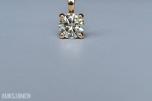 0.50CT DIAMANTANHENG I 14K GULL. NATURLIG DIAMANT! TAKSTBREV OG SERTIFIKAT!