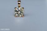 0.50CT DIAMANTANHENG I 14K GULL. NATURLIG DIAMANT! TAKSTBREV OG SERTIFIKAT!
