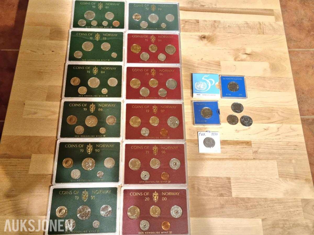 Norges bank 1981-2000-1kr Sølv Oscar 1877-Minnemynter