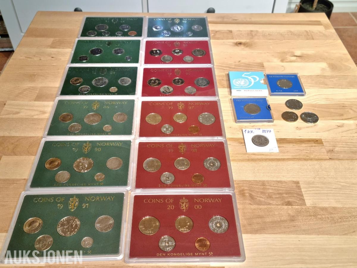 Norges bank 1981-2000-1kr Sølv Oscar 1877-Minnemynter