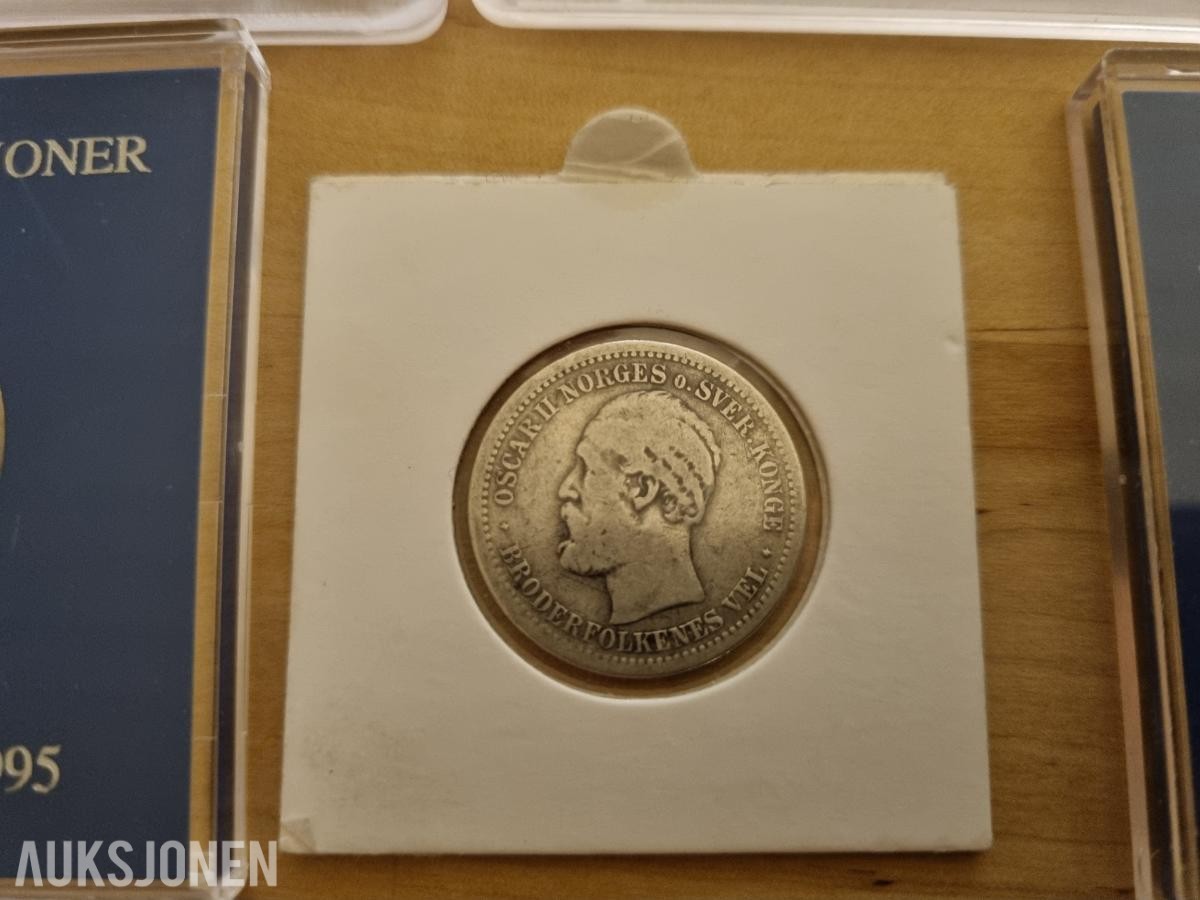 Norges bank 1981-2000-1kr Sølv Oscar 1877-Minnemynter