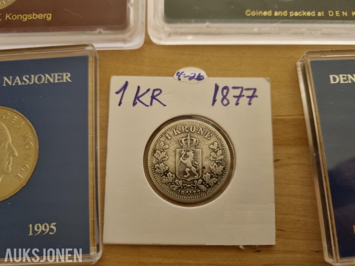 Norges bank 1981-2000-1kr Sølv Oscar 1877-Minnemynter