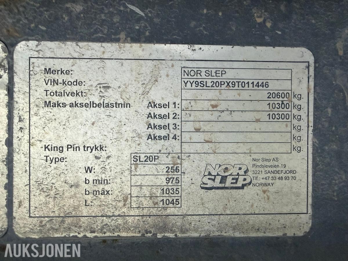 2009 Nor Slep SL-20P Slephenger med plan