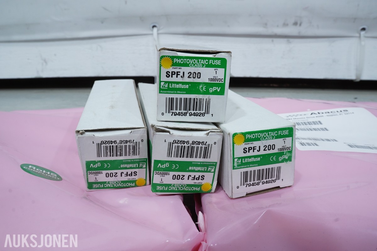 29 stk Littelfuse SPFJ200.X 200A 1000VDC gPV solcellesikringer Class J