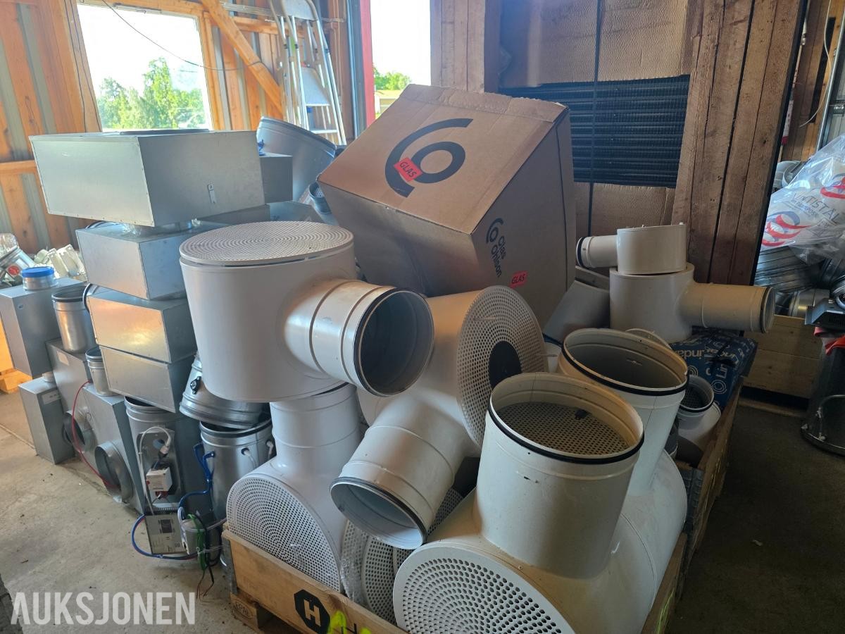 2000 Parti med nye ventilasjonsdeler – Spirodeler, lydfeller, ventiler, spjeld m.m.