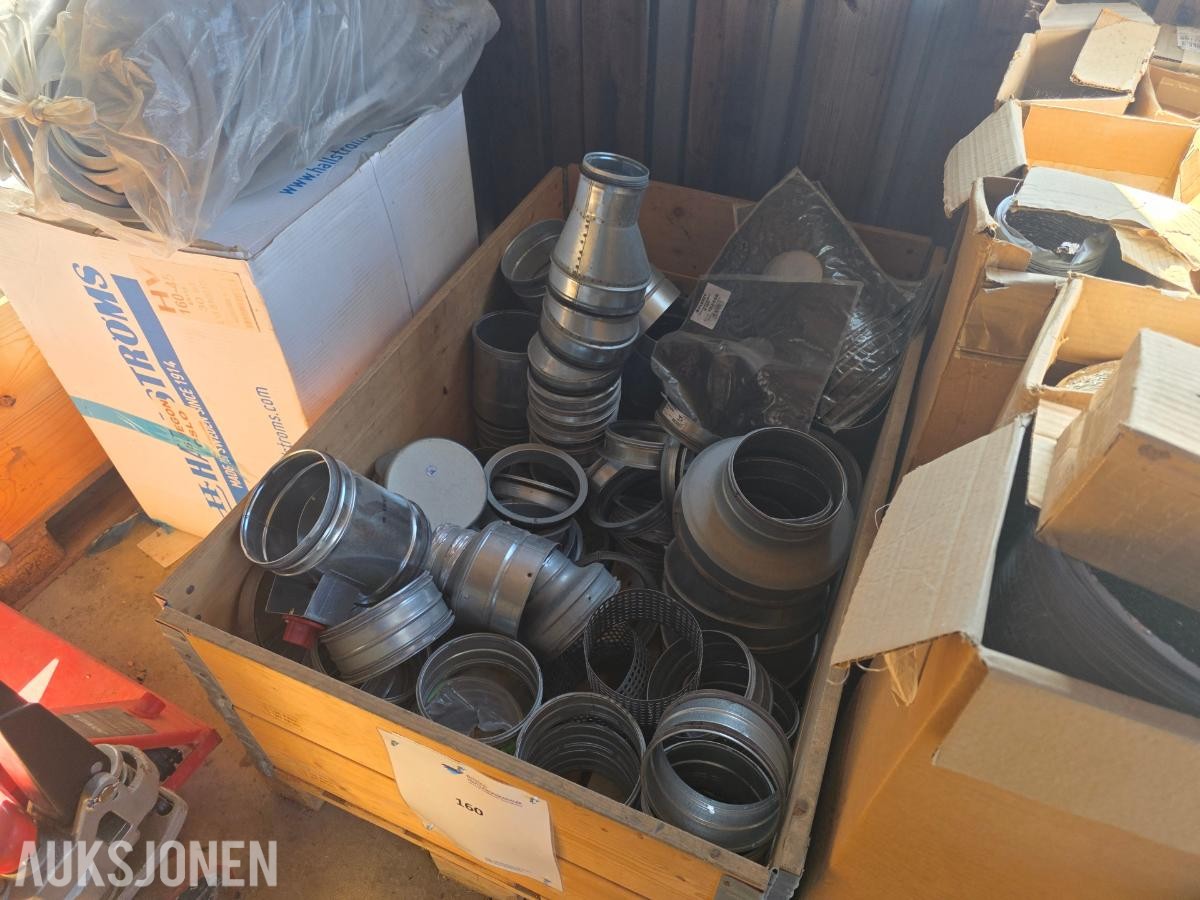 2000 Parti med nye ventilasjonsdeler – Spirodeler, lydfeller, ventiler, spjeld m.m.