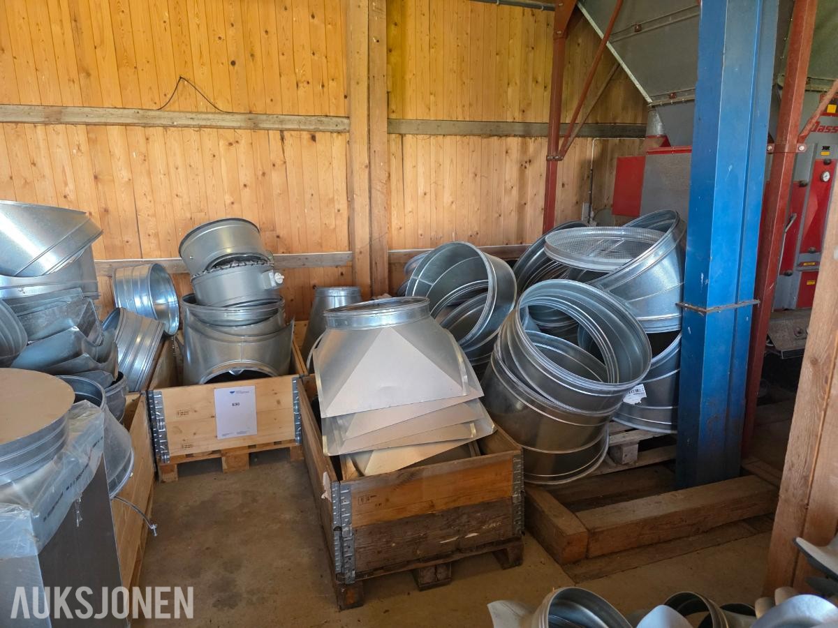 2000 Parti med nye ventilasjonsdeler – Spirodeler, lydfeller, ventiler, spjeld m.m.