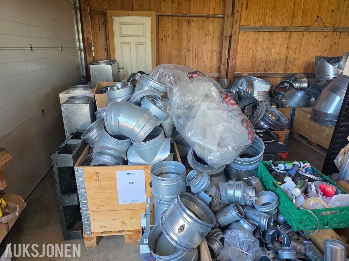 2000 Parti med nye ventilasjonsdeler – Spirodeler, lydfeller, ventiler, spjeld m.m.