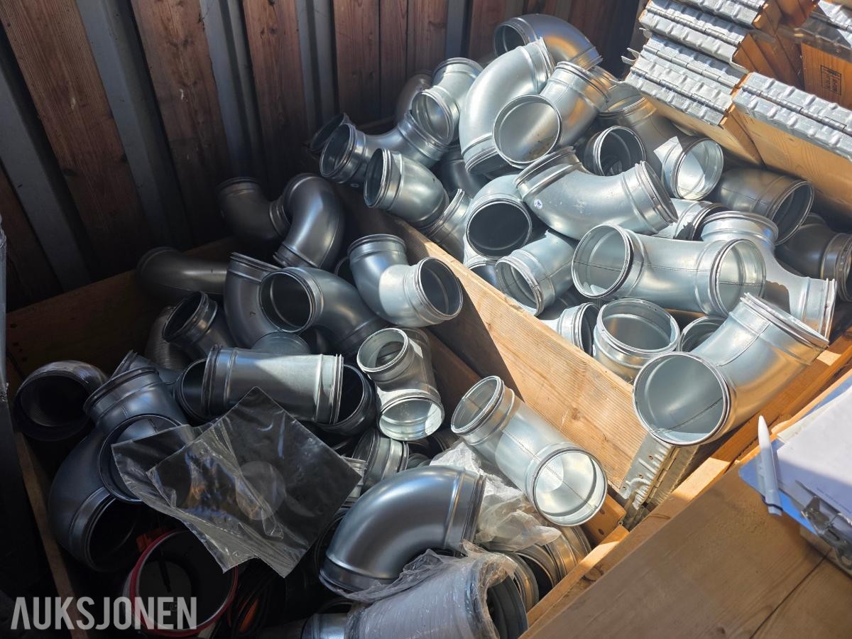 2000 Parti med nye ventilasjonsdeler – Spirodeler, lydfeller, ventiler, spjeld m.m.