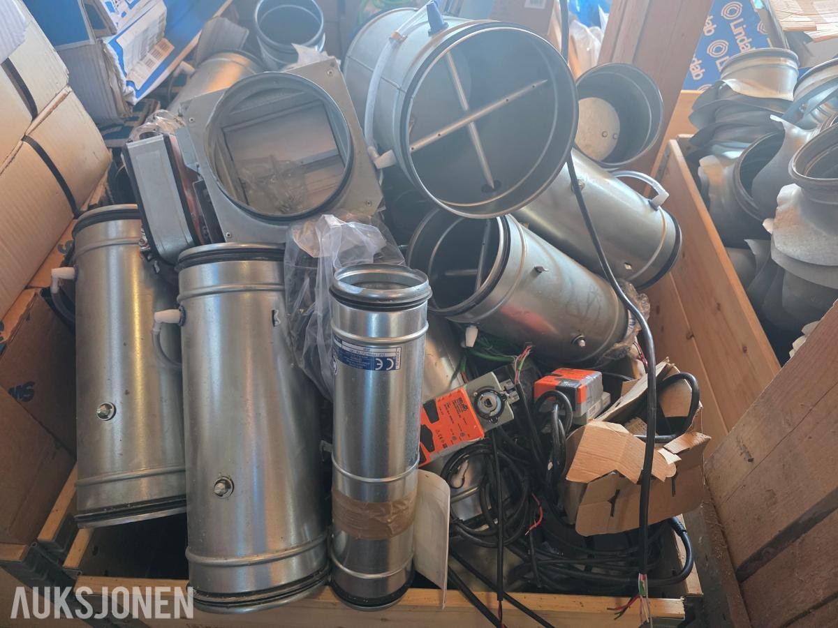 2000 Parti med nye ventilasjonsdeler – Spirodeler, lydfeller, ventiler, spjeld m.m.