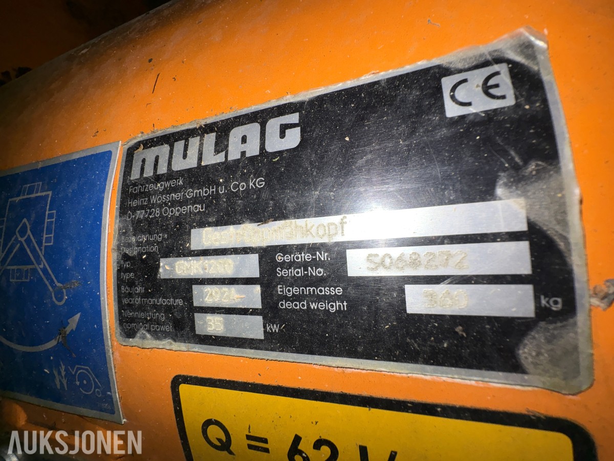 2024 Mulag kantklipper / kantslått / krattknuser for traktor