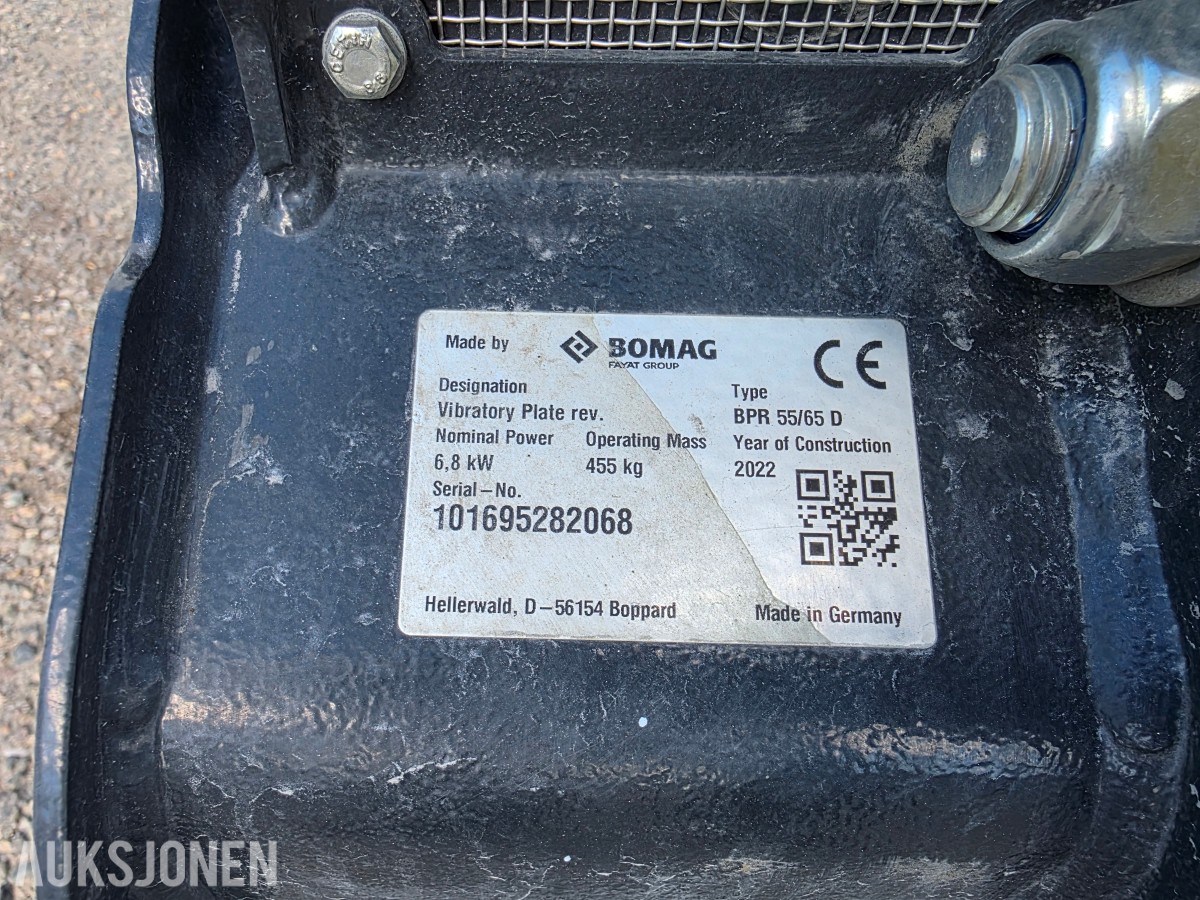 2022 Bomag BPR 55/65D Econmizer vibroplate kun 227 timer