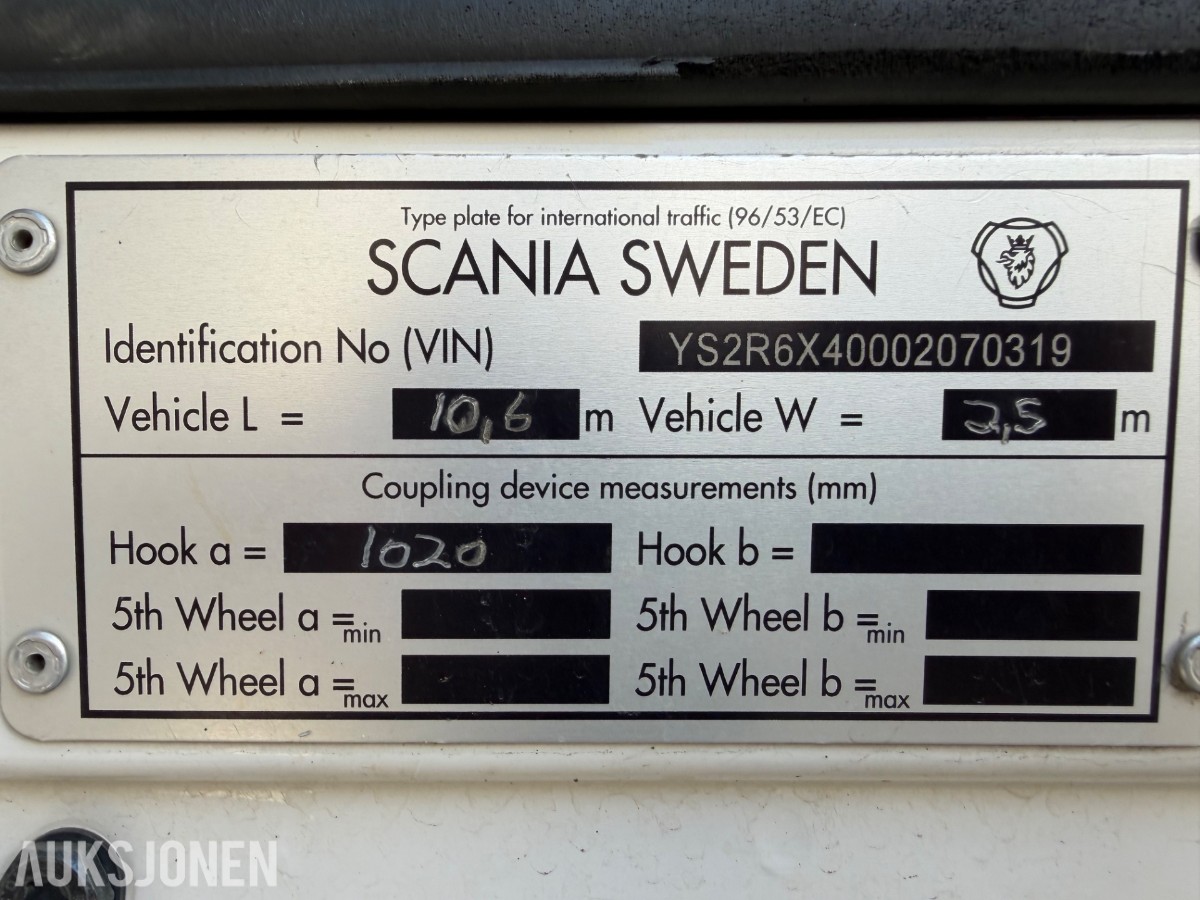 2011 Scania R 620 tippbil