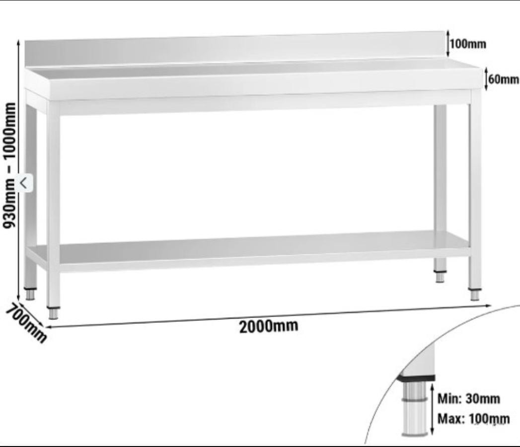Solid Stålbenk 2 meter 