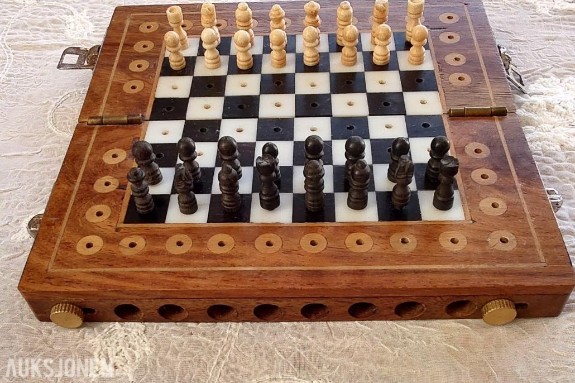 Reisesjakk / cribbage kombinasjonssett (1950-tallet)
