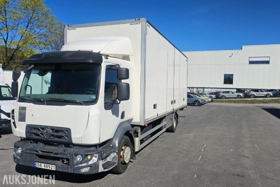 2019 Renault D16 skapbil, Full sideåpning, Euro 6, Varme i skap, Zepro bakløft, Webasto