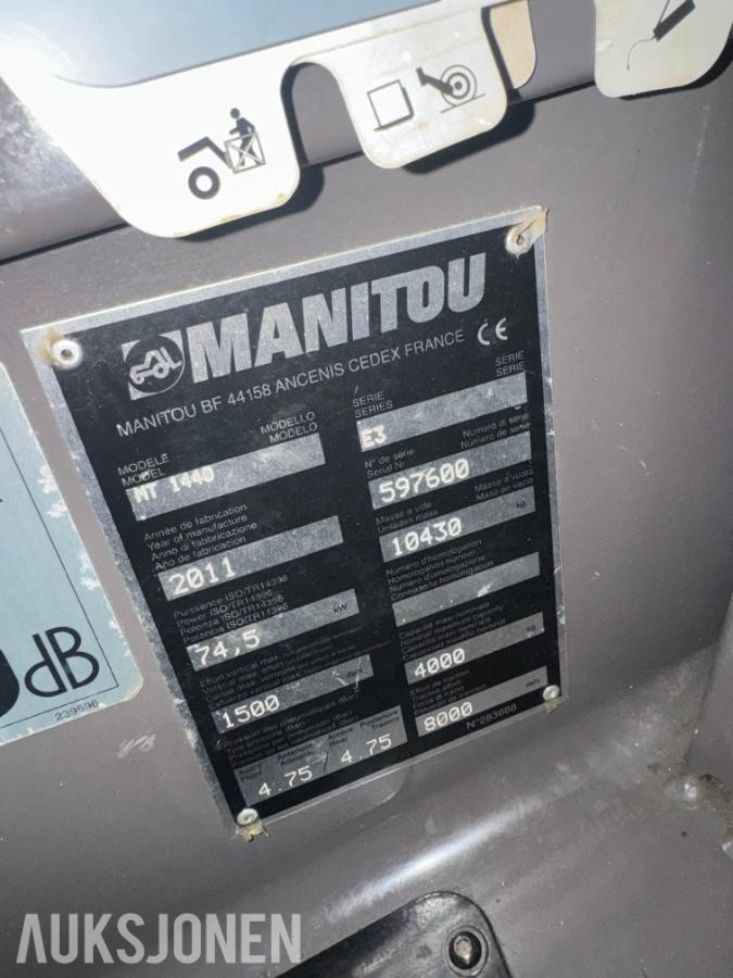 2011 Manitou MT1440 - Telesokptruck - Timer: 4.200