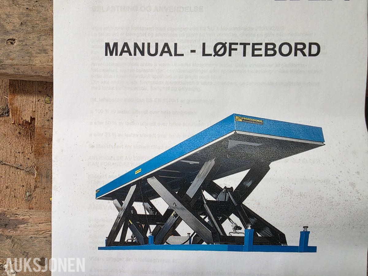 Løftebord TLXL-20/97-4C – ubrukt – 1800 x 1400 mm