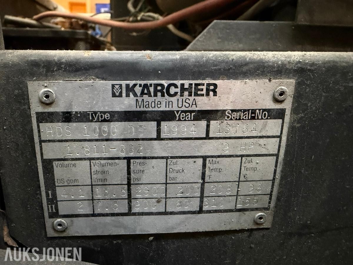 1994 Kärcher HDS 1000 DE Diesel varmtvann høytrykksvasker