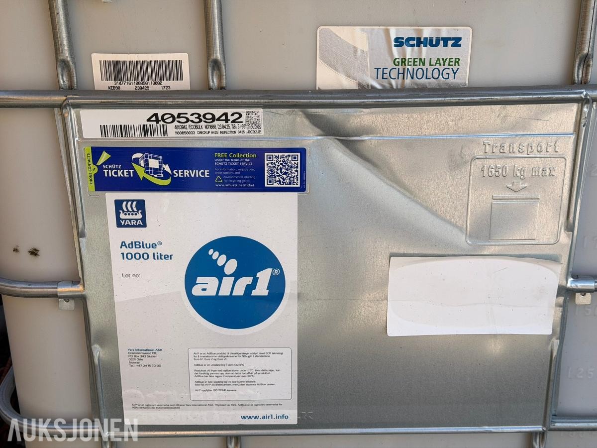 Schütz tomme AdBlue tanker - 1000 liter - 1 stk