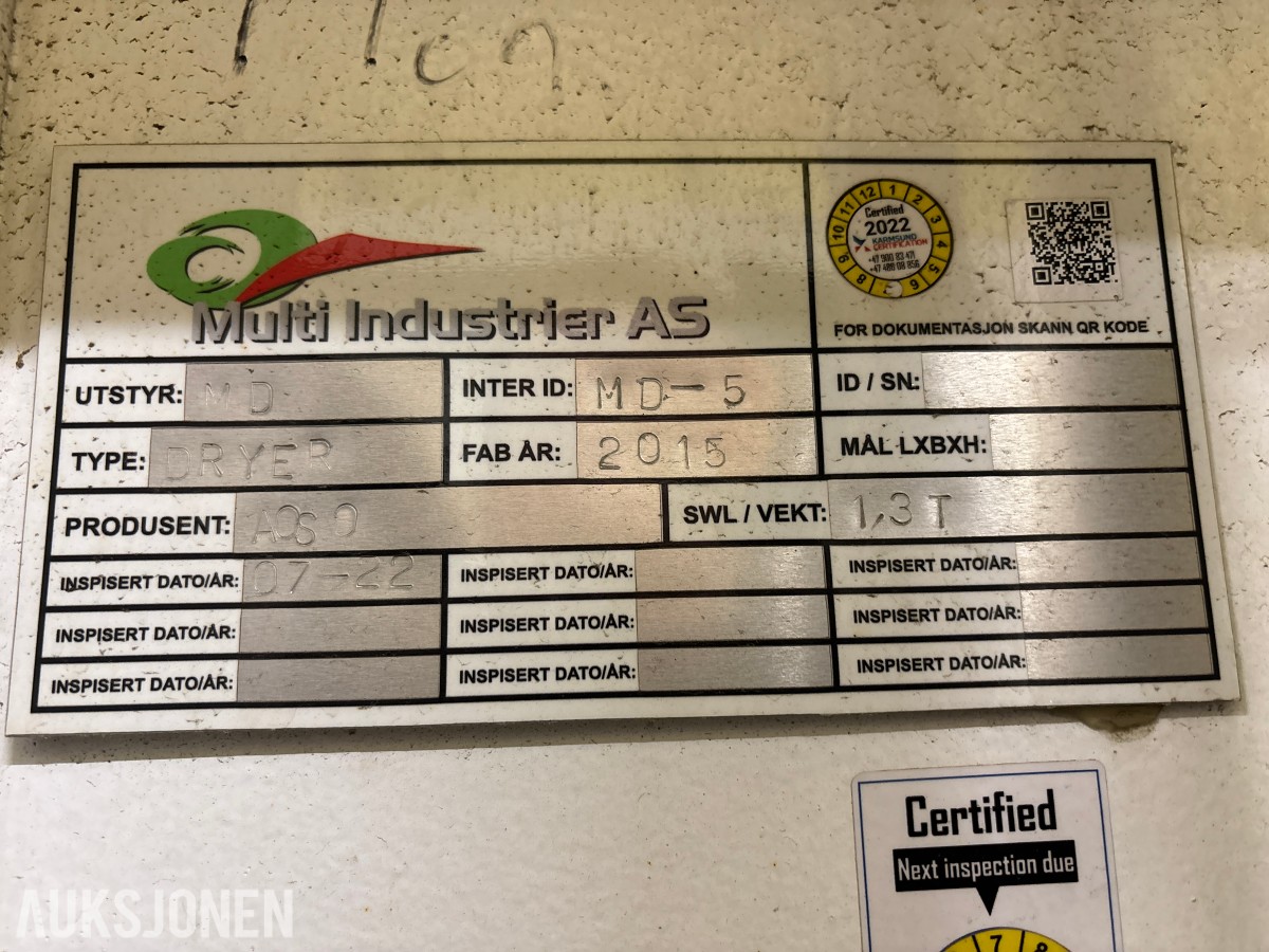 2013 Munkebo Clemco ZAM-8.000 Avfukter / Dehumidifier