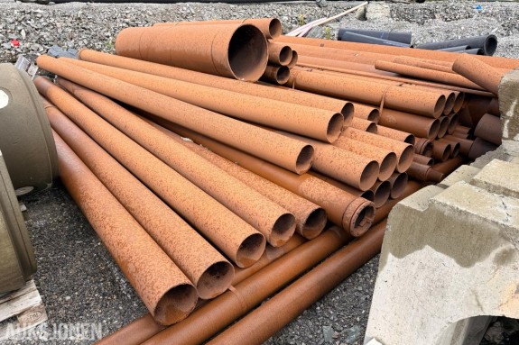 Parti stålrør og pelerør 32 stk Ø270 mm + 3 stk Ø700 mm