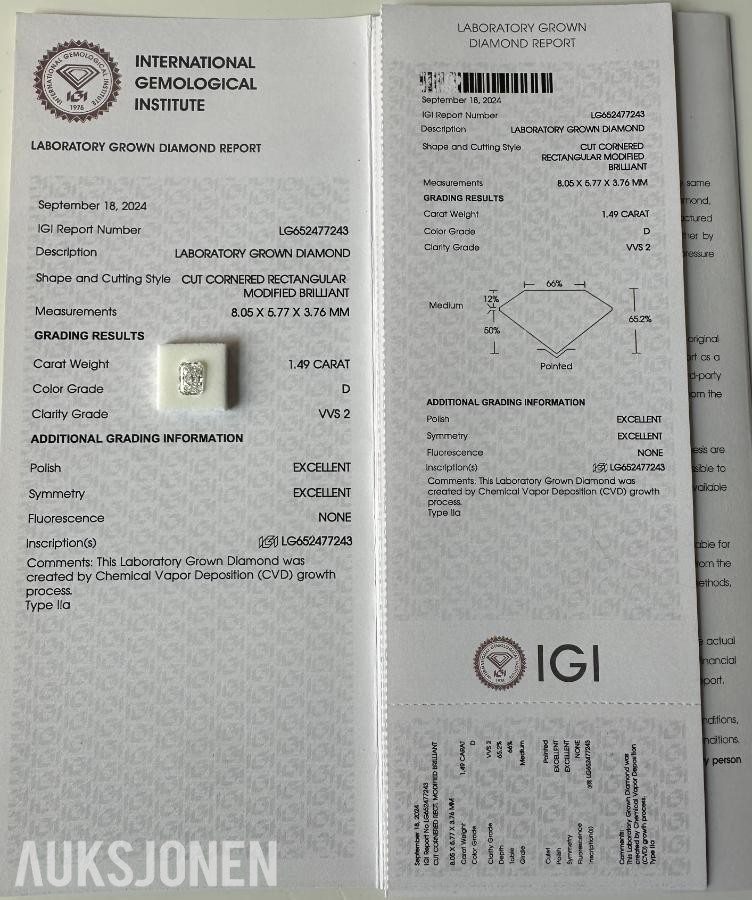 TO DIAMANTER PÅ 2,98 CT TOTALT | D/VVS2 RADIANT | IGI