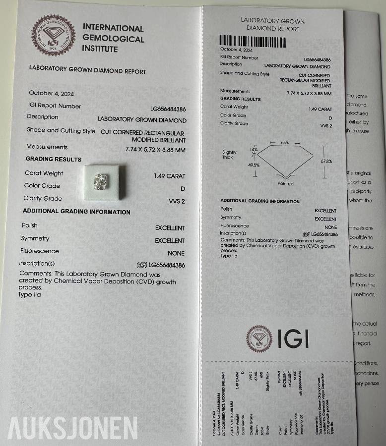 TO DIAMANTER PÅ 2,98 CT TOTALT | D/VVS2 RADIANT | IGI