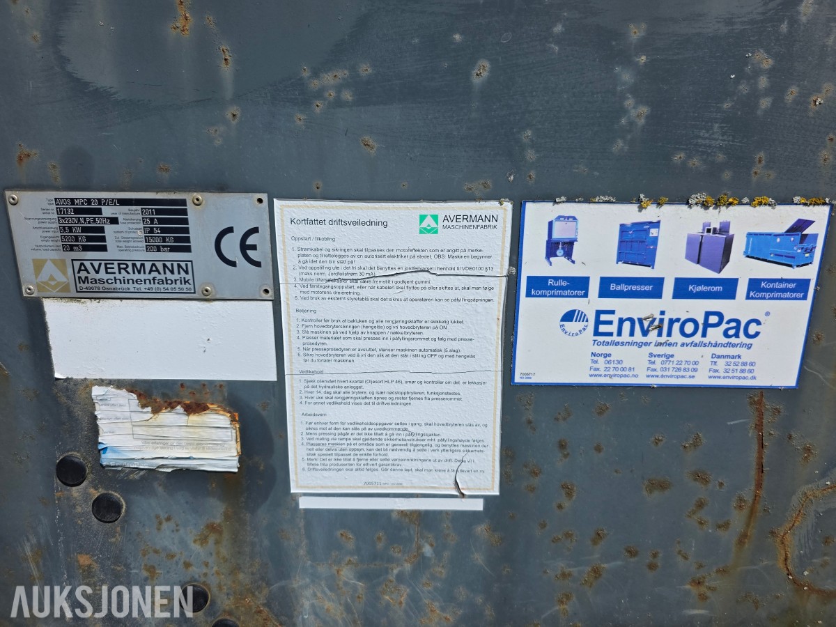 2011 Avermann container komprimator 20 m3