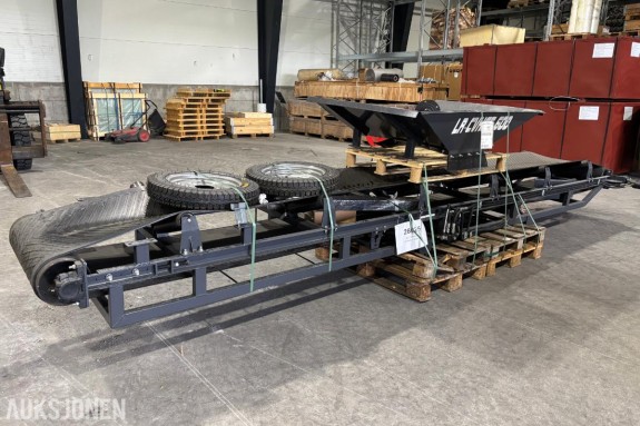 2023 Hydraulisk transportbånd 6 meter med matekasse og hjulsett – 650 mm beltebredde