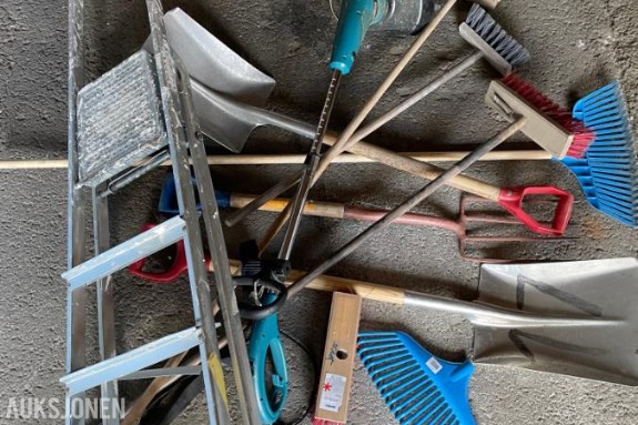 Makita-Fiskars-Jordan-biltema, spader, rake, kost, gresstrimmer