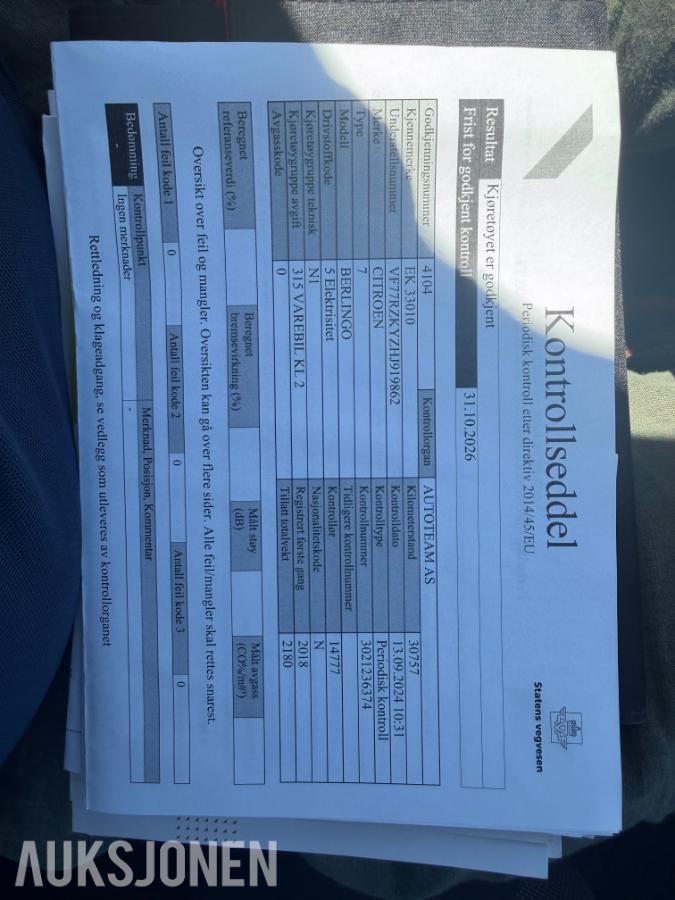 2018 CITROEN BERLINGO ELEKTRISK,PROFF L2, LAV KM!!, 39000KM