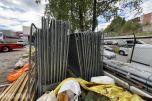 Parti anleggsgjerder med betongføtter