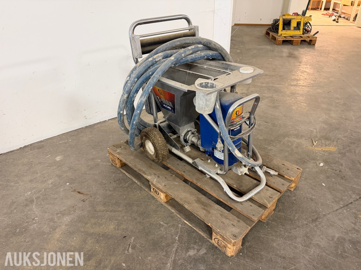 GRACO T-MAX 405 MØRTEL- OG PUSSPRØYTE MED SLANGER