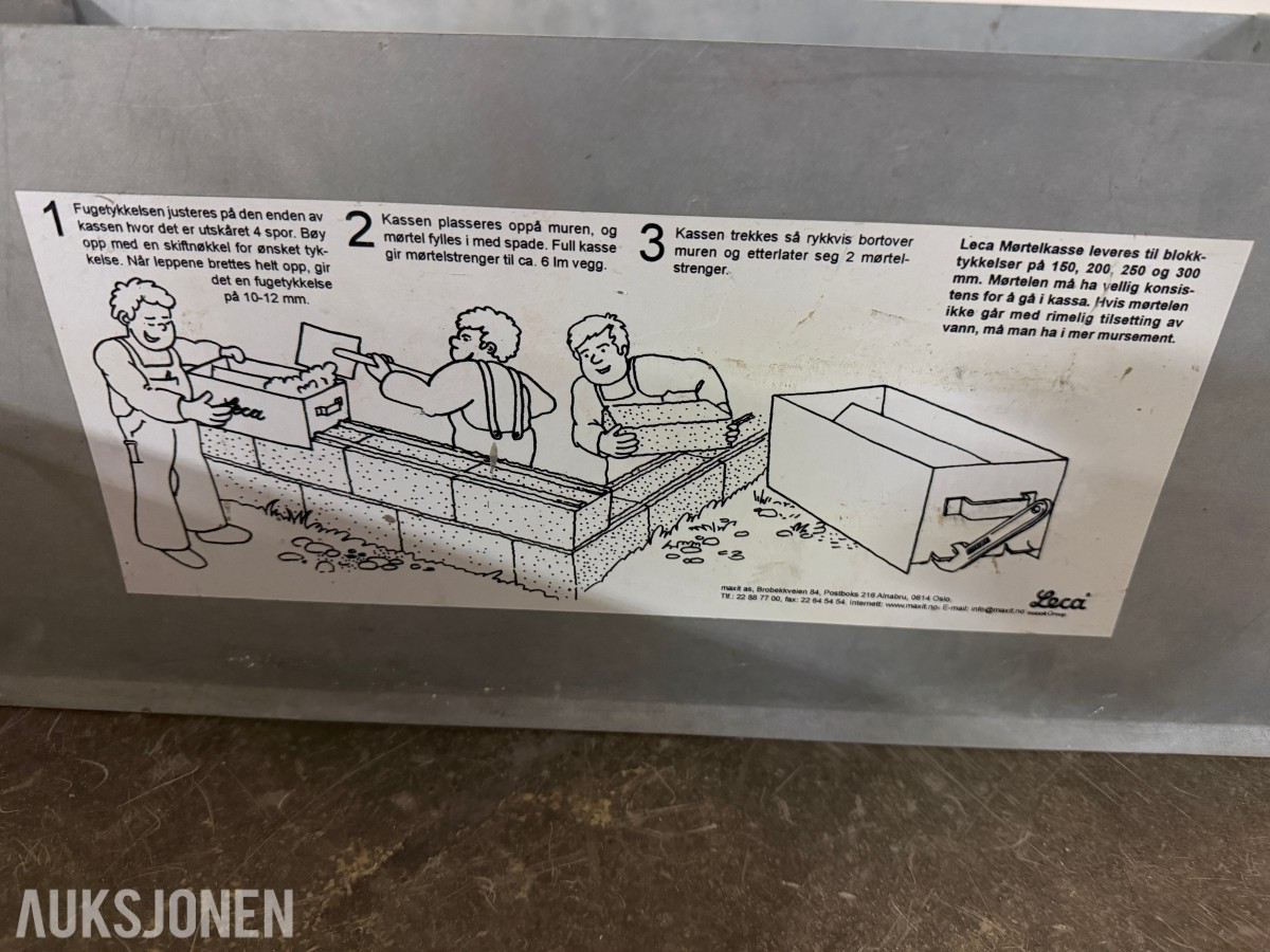 LECA MØRTELKASSER FOR BLOKKMUR - 3STK