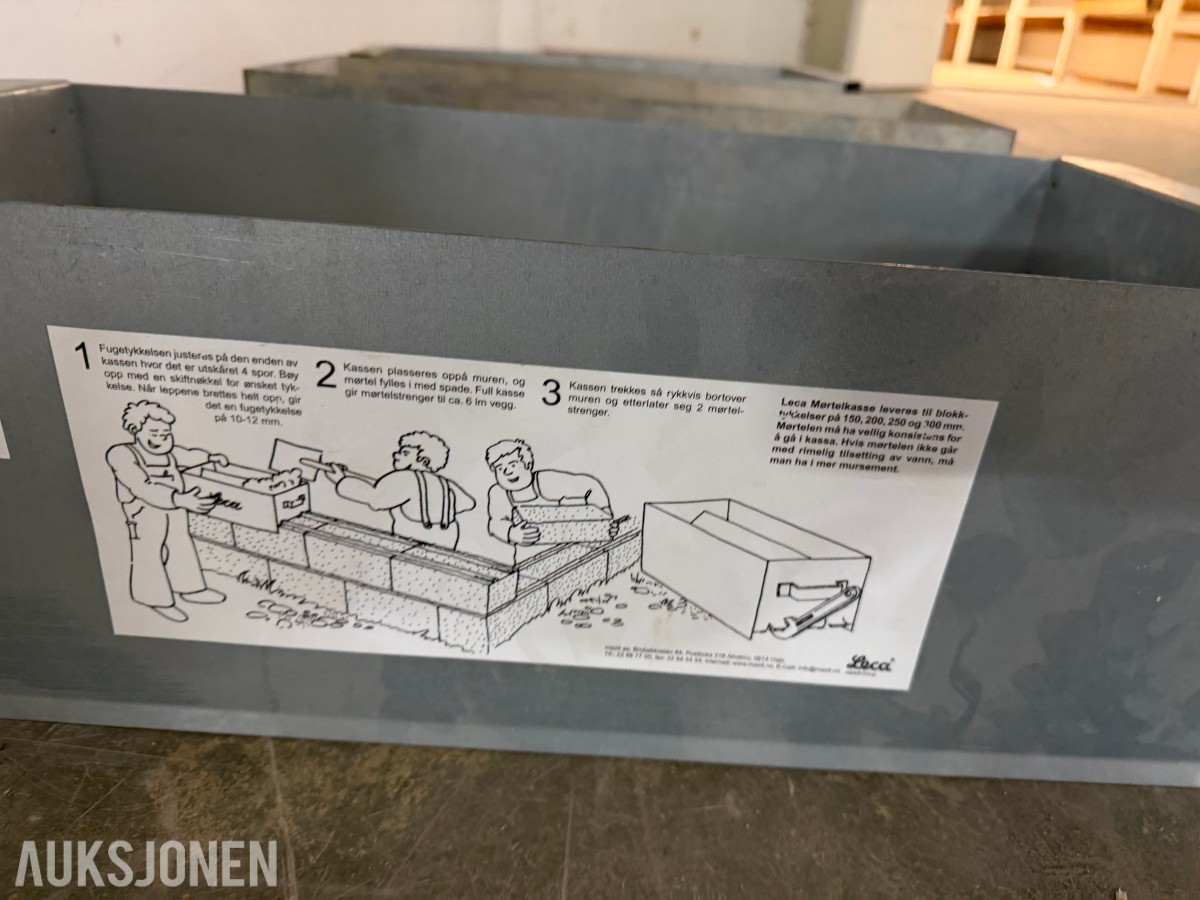 LECA MØRTELKASSER FOR BLOKKMUR - 3STK