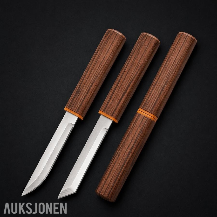48 TIMERS AUKSJON - Eksklusivt 67-lags Damascus 2-delt knivsett + Fruktkniv