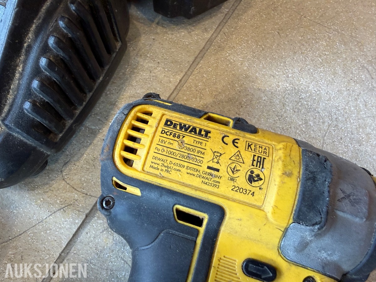 DeWalt verktøypakke 18V XR – sager, driller, batterier og kofferter