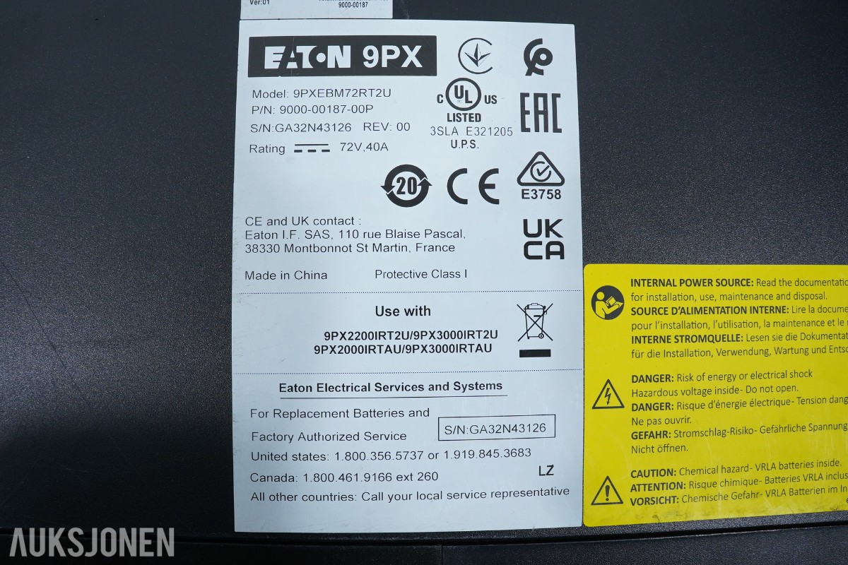 Eaton 9PX2200IRT2U UPS med 9PXEBM72RT2U batterimodul